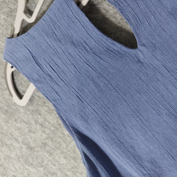 Luxology Dress 8 Crepe Ruffle Floral Embroidered Keyhole Casual Boho Cottage - Picture 9 of 11